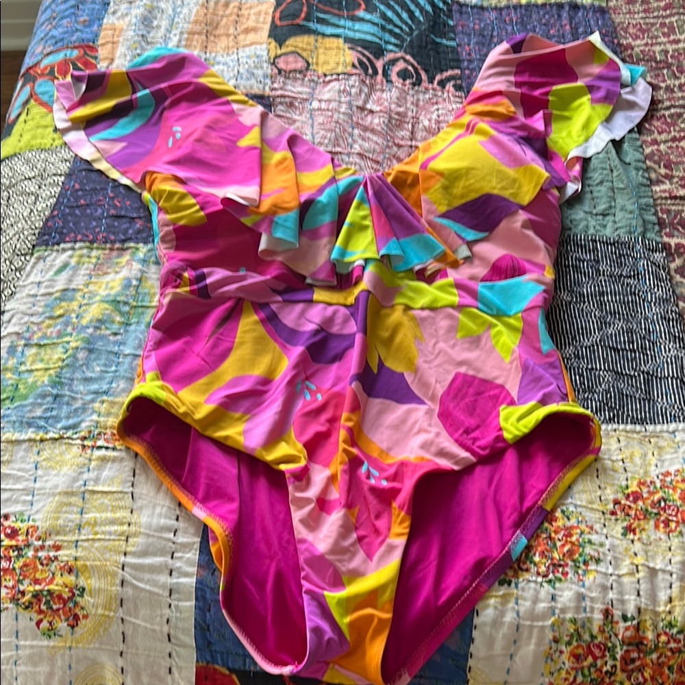 Trina Turk Pink and Yellow Swimwear